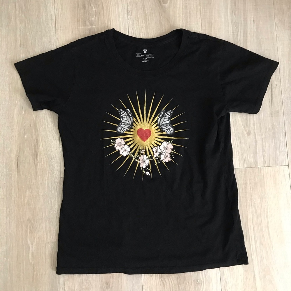 Cotton On Black Heart Graphic Tee